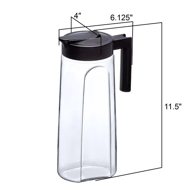 Alt view image 7 of 7 - Slim - Tritan Pitcher (64 oz), Unbreakable Plastic Water Pitcher with Lid, BPA-Free, Heat-Resistant, Dishwasher-Safe, Great for Both Iced and Hot Drinks, Indoors and Outdoors, Black