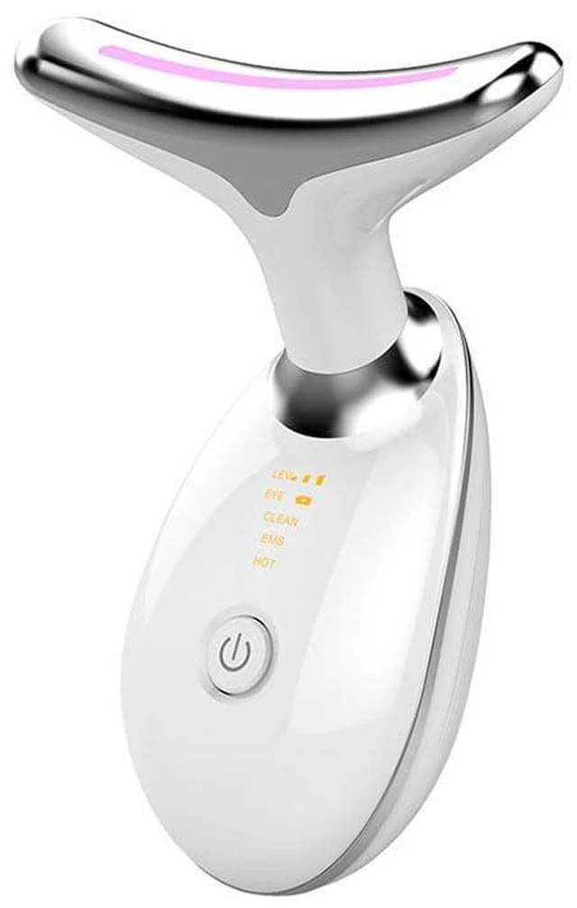 Main image of Red-Light-Therapy-for-Face-and-Neck, Facial and Neck Massager, 7 Color Skin Care Tool for Wrinkles, Double Chin (White)