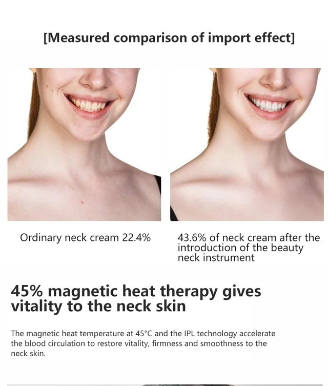 Alt view image 4 of 5 - Red-Light-Therapy-for-Face-and-Neck, Facial and Neck Massager, 7 Color Skin Care Tool for Wrinkles, Double Chin (White)