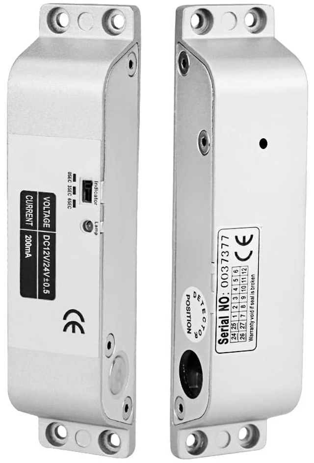Main image of Electric Drop Bolt Lock DC 12V Fail Safe NC Mode Electronic Door Lock for Access Control Security System with Time Delay