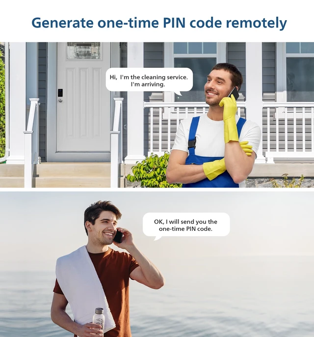 Alt view image 3 of 6 - Keyless Entry Door Lock - Generate One-time Code Remotely Nonconnected- Touchscreen Keypad Standalone Deadbolt Lock - Matte Black