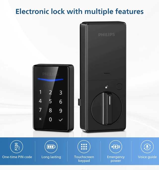 Alt view image 5 of 6 - Keyless Entry Door Lock - Generate One-time Code Remotely Nonconnected- Touchscreen Keypad Standalone Deadbolt Lock - Matte Black