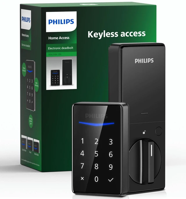 Main image of Keyless Entry Door Lock - Generate One-time Code Remotely Nonconnected- Touchscreen Keypad Standalone Deadbolt Lock - Matte Black