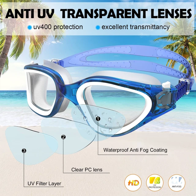 Alt view image 2 of 7 - Swimming Goggles Swim Pool Goggles Anti Fog Anti UV No Leakage Clear Vision for Men Women Adults Teenagers