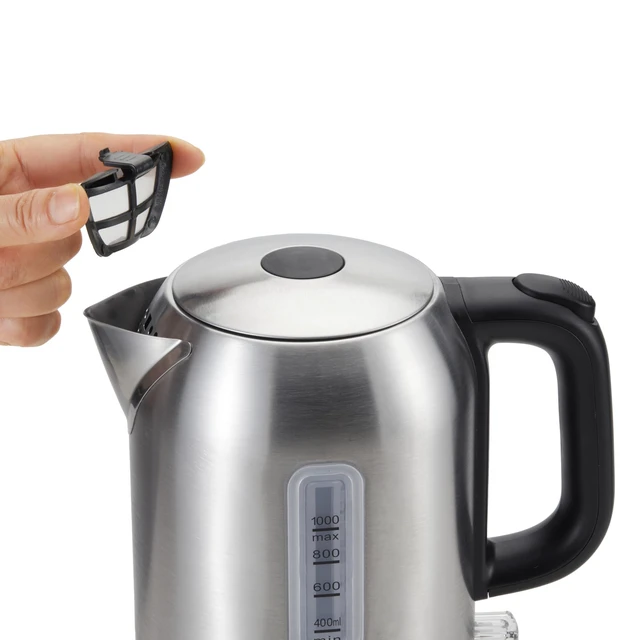 Alt view image 6 of 6 - Electric Kettle, Tea Kettle & Water Boiler with Auto Shut-Off, Boil Dry Protection, Strix Thermostat, BPA-Free, 1500W, 1.1Qt (1L), Stainless Steel, New Model, Black & Silver