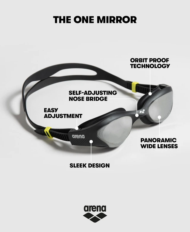 Alt view image 2 of 7 - Unisex Adult The One Swim Goggles for Men and Women Watertight Fit Orbit-Proof Seals Anti-Fog Coated Mirror Lens, Silver/Black/Black