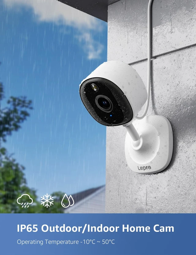 Alt view image 2 of 7 - 2K Security Indoor & Outdoor Camera for Baby Care, Pet Monitoring, Remote Intercom, Night Vision, 2-Way Audio, Cloud & SD Card Storage (SD Card Not Included)