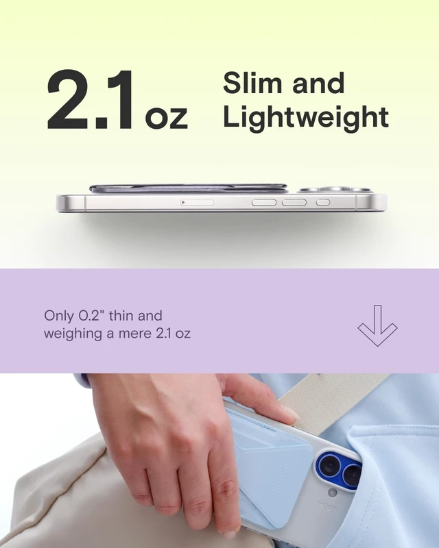 Alt view image 2 of 7 - Magnetic Wallet Stand Compatible with iPhone 18/17/16/15/14/13 Series, Angle Adjustment Magsafe Compatible MOVAS Phone Stand