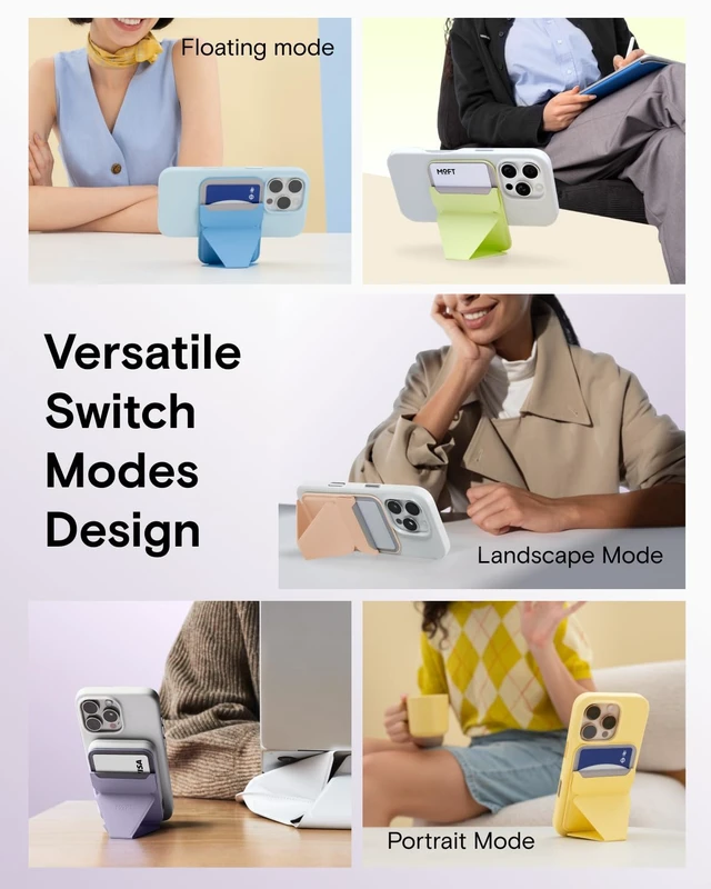 Alt view image 5 of 7 - Magnetic Wallet Stand Compatible with iPhone 18/17/16/15/14/13 Series, Angle Adjustment Magsafe Compatible MOVAS Phone Stand