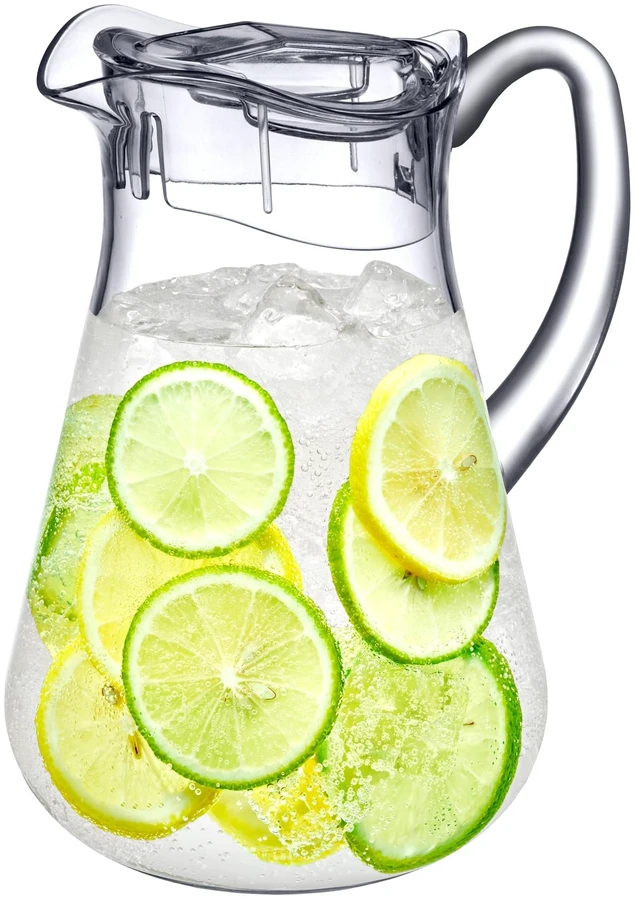 Main image of Droply - Plastic Pitcher (64 oz, 2 Quart), Clear Water Pitcher with Lid, Fridge Jug, BPA-Free, Shatter-Proof, Great for Iced Tea, Sangria, Lemonade, Juice, Milk, and More