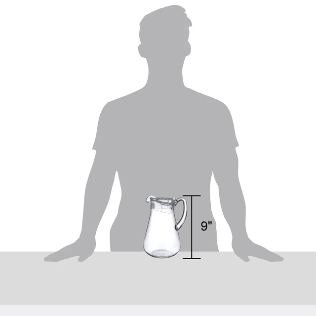 Alt view image 2 of 7 - Droply - Plastic Pitcher (64 oz, 2 Quart), Clear Water Pitcher with Lid, Fridge Jug, BPA-Free, Shatter-Proof, Great for Iced Tea, Sangria, Lemonade, Juice, Milk, and More