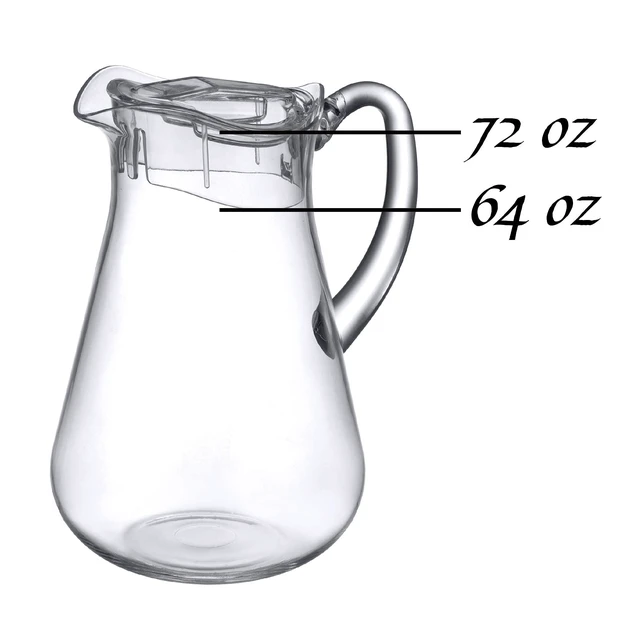 Alt view image 7 of 7 - Droply - Plastic Pitcher (64 oz, 2 Quart), Clear Water Pitcher with Lid, Fridge Jug, BPA-Free, Shatter-Proof, Great for Iced Tea, Sangria, Lemonade, Juice, Milk, and More