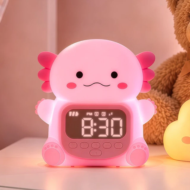 Main image of Alarm Clock for Kids, Cute Night Light Toddler Alarm Clocks, Pink | Kids Small Digital Clock for Bedroom Bedside, Dual Alarm, Multicolor Night Light, LED Desk Clock Gift for Boys and Girls