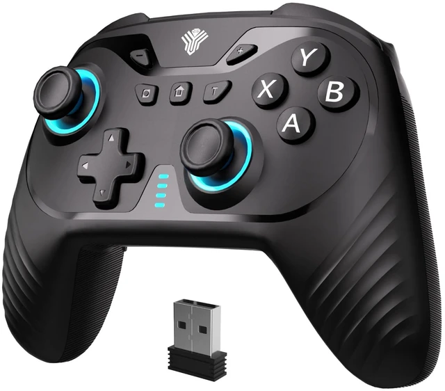 Main image of Gaming Wireless Controller for PC, Switch, Steam Deck, Android, iOS | Hall Effect Joysticks&Triggers/RGB Lighting/1000Hz Polling/Adjustable Turbo/2 Back Buttons/Vibration/1000mah Battery (Black)