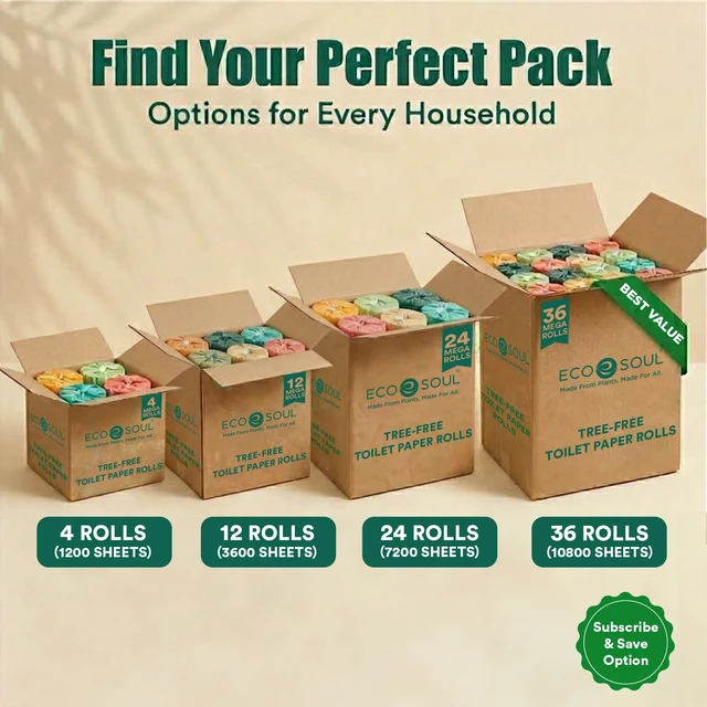 Alt view image 2 of 7 - 3 Ply Bamboo Toilet Paper, 12 Mega Rolls, 300 Sheets Each | 3 Ply, FSC Certified Bamboo, Soft, Hypoallergenic, Septic-Safe, Chemical & Dye Free, Eco-Friendly, 300 Sheets/Roll