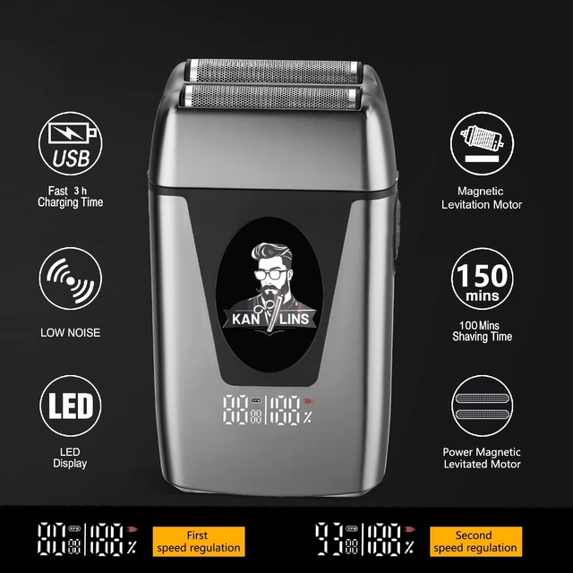 Alt view image 3 of 7 - Electric Foil Shavers for Men, Brushless high-Speed Motor Electric Razor, Bald Head Shavers, Face Shaving Beard Trimmer with LCD Display