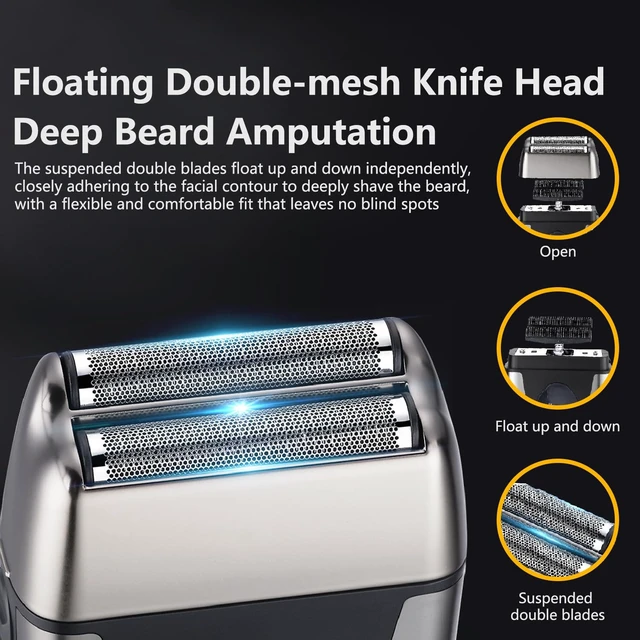 Alt view image 5 of 7 - Electric Foil Shavers for Men, Brushless high-Speed Motor Electric Razor, Bald Head Shavers, Face Shaving Beard Trimmer with LCD Display