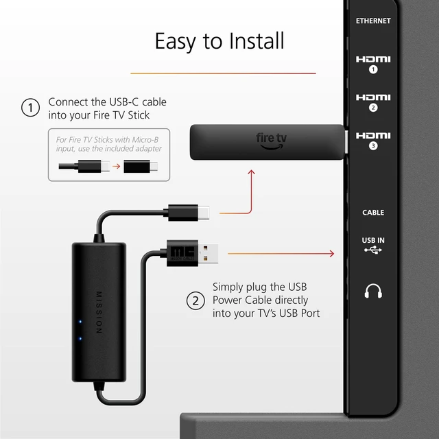 Alt view image 6 of 7 - Made for Amazon, USB Power Cable (Eliminates the Need for AC Adapter)