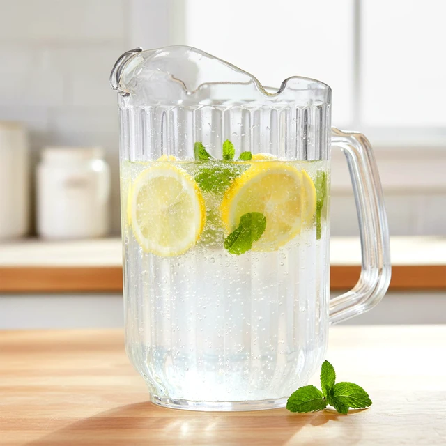 Alt view image 3 of 7 - Cheerly Beerly - 2-Pack Unbreakable Plastic Beer Pitcher (60 oz) with 3 Spouts, Restaurant-Grade Polycarbonate Beverage Dispenser, Dishwasher-Safe, Great for Beer, Sangria, and More