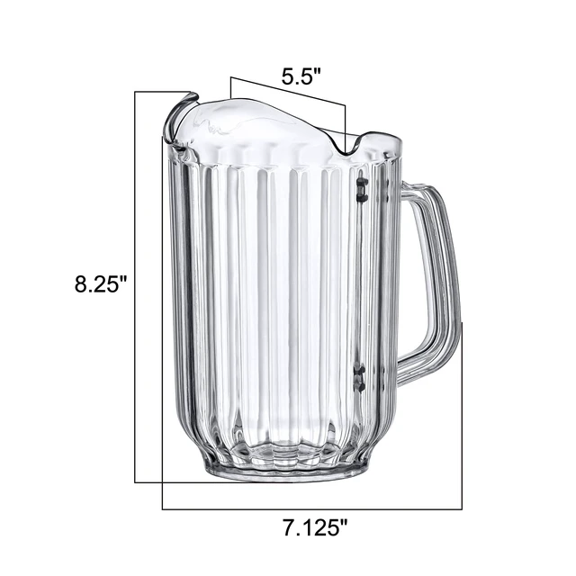 Alt view image 6 of 7 - Cheerly Beerly - 2-Pack Unbreakable Plastic Beer Pitcher (60 oz) with 3 Spouts, Restaurant-Grade Polycarbonate Beverage Dispenser, Dishwasher-Safe, Great for Beer, Sangria, and More