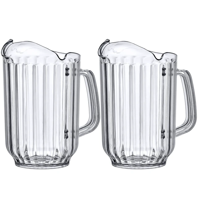 Alt view image 7 of 7 - Cheerly Beerly - 2-Pack Unbreakable Plastic Beer Pitcher (60 oz) with 3 Spouts, Restaurant-Grade Polycarbonate Beverage Dispenser, Dishwasher-Safe, Great for Beer, Sangria, and More