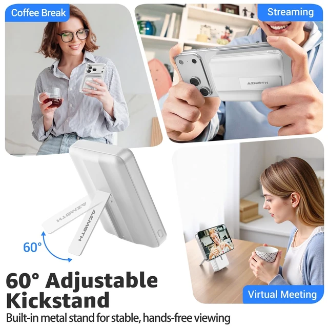 Alt view image 6 of 7 - for MagSafe Portable Charger, 10000mAh Magnetic Power Bank 20W PD | Fast Charging,Wireless Battery Pack with LED Display & Stand,Travel Essentials,for iPhone 18/17/16/15/14/13/12 Series