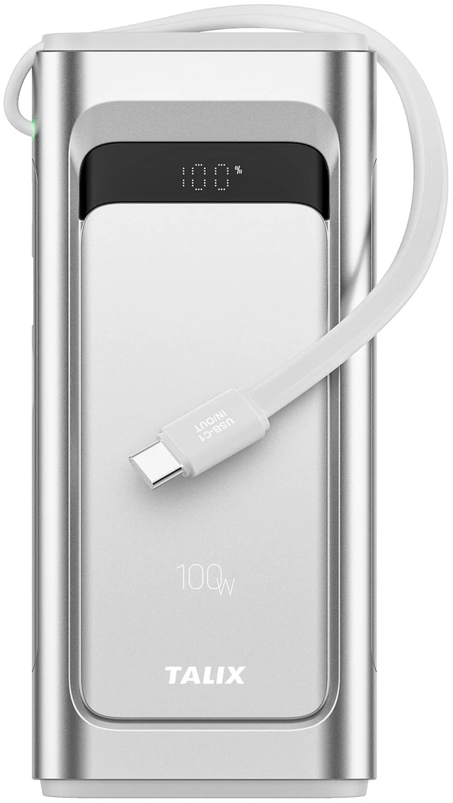 Main image of Portable Charger 100W, 10000mAh Power Bank with Built-in USB-C Cable | 3-Port Fast Charging Battery Pack for iPhone Duo/18 Pro/17/16/15 Series, Galaxy, iPad, Steam Deck, Travel Essentials