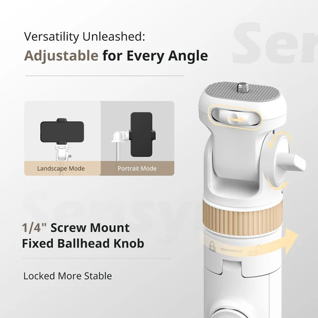 Alt view image 4 of 6 - 72" Phone Tripod, Extendable for iPhone & Selfie Stick with Detachable Phone Holder & Wireless Remote, Compatible with All Cell Phones, Camera (White)