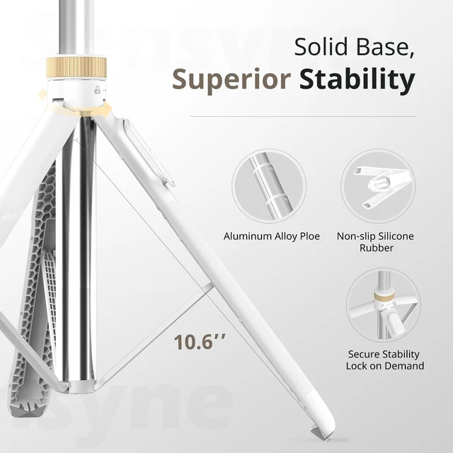 Alt view image 6 of 6 - 72" Phone Tripod, Extendable for iPhone & Selfie Stick with Detachable Phone Holder & Wireless Remote, Compatible with All Cell Phones, Camera (White)