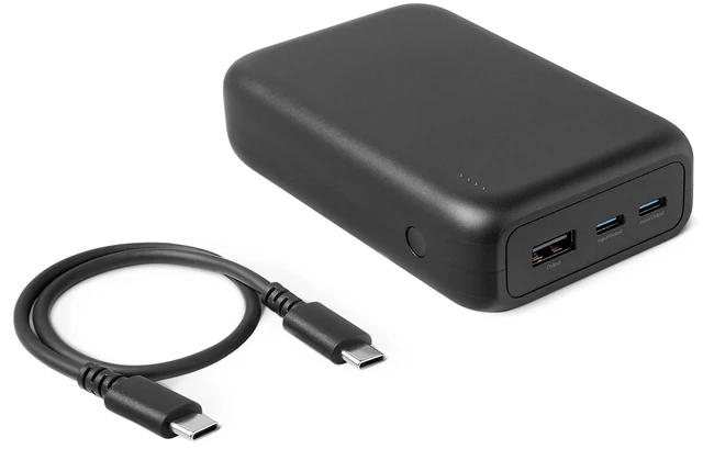 Main image of High-Capacity Portable Charger Power Bank with 3-Port Output, 20,000 mAh, Black