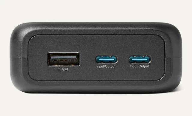Alt view image 4 of 5 - High-Capacity Portable Charger Power Bank with 3-Port Output, 20,000 mAh, Black
