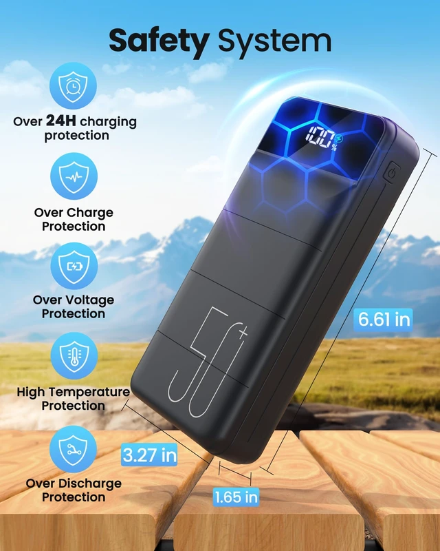 Alt view image 6 of 7 - Power Bank 50000mAh 22.5W Fast Charging Portable Charger, USB C Quick Charge with 3 Outputs & 2 Inputs, LED Display, Huge Capacity External Cell Phone Battery Pack for iPhone, Samsung, iPad
