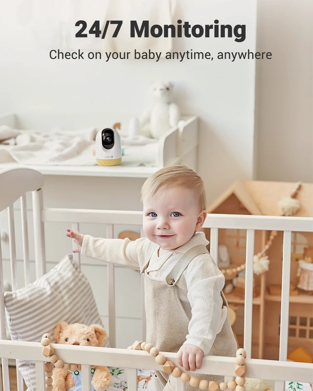 Alt view image 3 of 7 - 5G WiFi Indoor Security Camera No Subscription, Pet Camera with Phone App, Baby Monitor WiFi Smartphone, 2K Night Vision Pan-Tilt Dog Cam, Auto Tracking, 2-Way Audio, SD or Cloud Storage