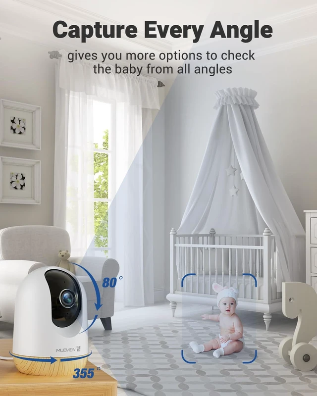 Alt view image 6 of 7 - 5G WiFi Indoor Security Camera No Subscription, Pet Camera with Phone App, Baby Monitor WiFi Smartphone, 2K Night Vision Pan-Tilt Dog Cam, Auto Tracking, 2-Way Audio, SD or Cloud Storage