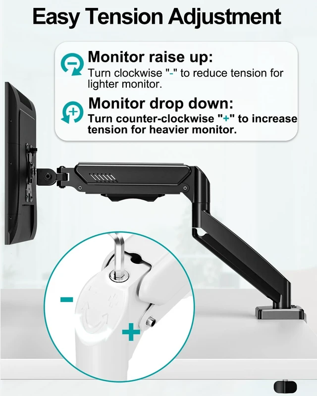 Alt view image 7 of 7 - Dual Monitor Arm Desk Mount Fits Max 32 inch Screens, Holds 4.4 to 19.8lbs | Display VESA Mount, Adjustable Double Monitor Stand with Clamp/Grommet Base, 75x75/100x100mm VESA Bracket, Black, Freelift