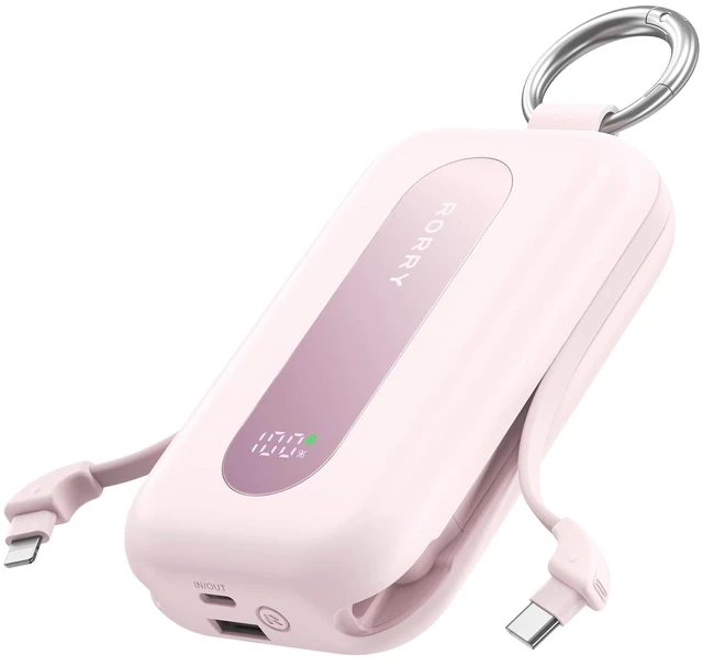 Main image of CharmGo Portable Charger 20000mAh 30W Power Bank 4 in 1 Battery Pack | Built-in Cables,Fast Charging, Keychain, Travel Essentials, Portable,for iPhone 18Pro Max/17-15,for iPad Air/Pro,for AirPods