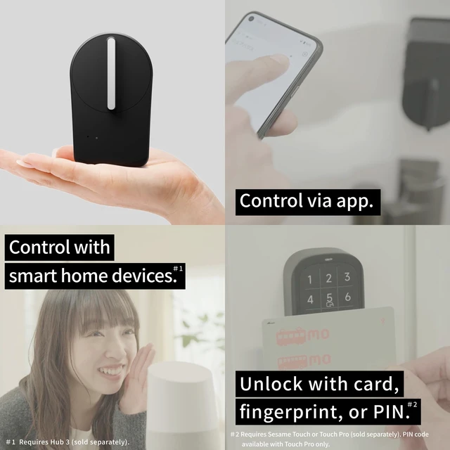 Alt view image 3 of 7 - Sesame 5, Smart Lock, Bluetooth Electronic Deadbolt, Auto-Lock, Keyless Entry Door Lock for Front Door, Fits Your Existing Deadbolt, for Airbnbs Vacation Rentals