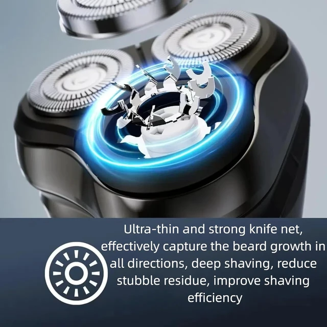 Alt view image 4 of 7 - Snapbuy Electric Razor for Men,Snapbuy Razor,Electric Shavers for Men,4D Floating Head Rotary Shaver,2026 New Electri c Shaver with LCD Display & Quiet Motor, IPX7 Waterproof,Fast Charging(Black)