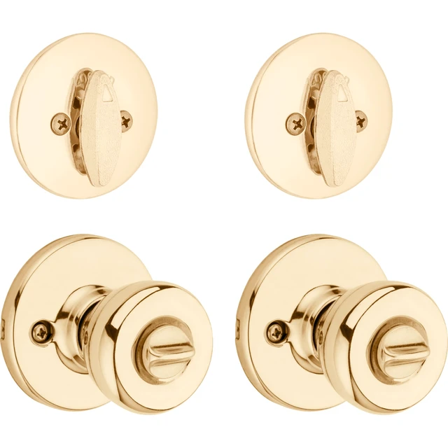 Alt view image 2 of 2 - 242 Tylo Entry Knob and Single Cylinder Deadbolt Project Pack in Polished Brass