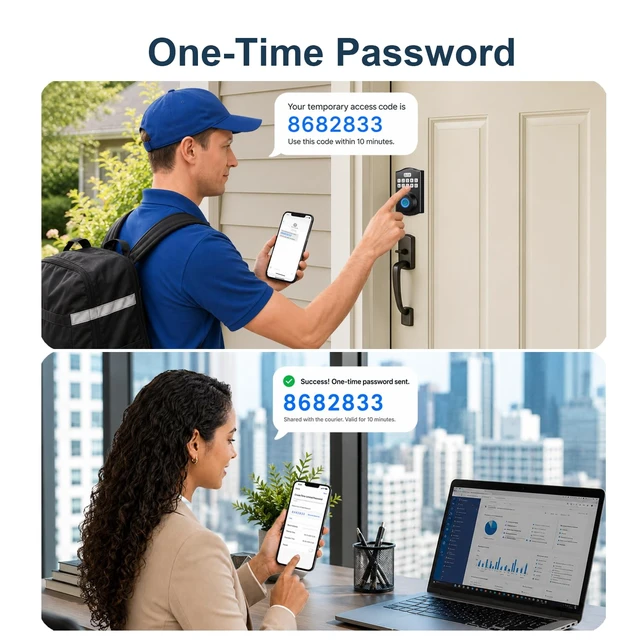 Alt view image 4 of 7 - Built-in WiFi Smart Lock, Keyless Entry Door Lock for Front Door, Fingerprint Keypad Deadbolt, App Remote Control, No Hub Needed, 6 Backup Keys, Ideal for Home & Rental