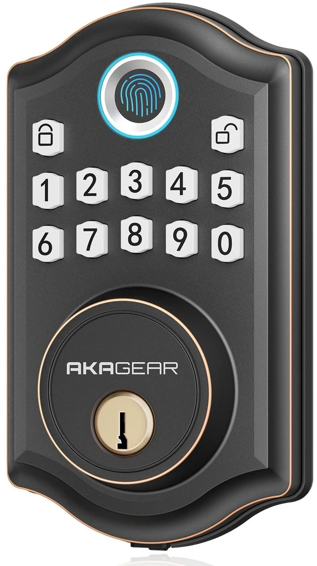Main image of DS10 Keyless Entry Door Lock with Fingerprint, Oil Rubbed Bronze | Smart Lock for Front Door, Electronic Keypad Deadbolt, Biometric Unlock, Passcode Unlock, 2 Key, Auto Lock, Easy Install