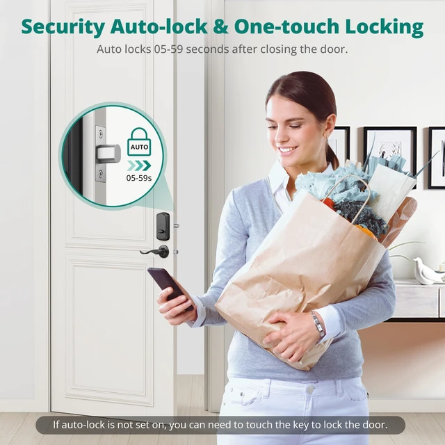 Alt view image 4 of 7 - DS10 Keyless Entry Door Lock with Fingerprint, Oil Rubbed Bronze | Smart Lock for Front Door, Electronic Keypad Deadbolt, Biometric Unlock, Passcode Unlock, 2 Key, Auto Lock, Easy Install