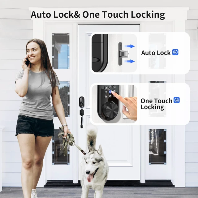 Alt view image 4 of 7 - TE341 Smart Keyless Entry Door Lock with App Control, Digital Keypad Bluetooth Electronic Deadbolt with Auto Lock, Easy Installation - Silver