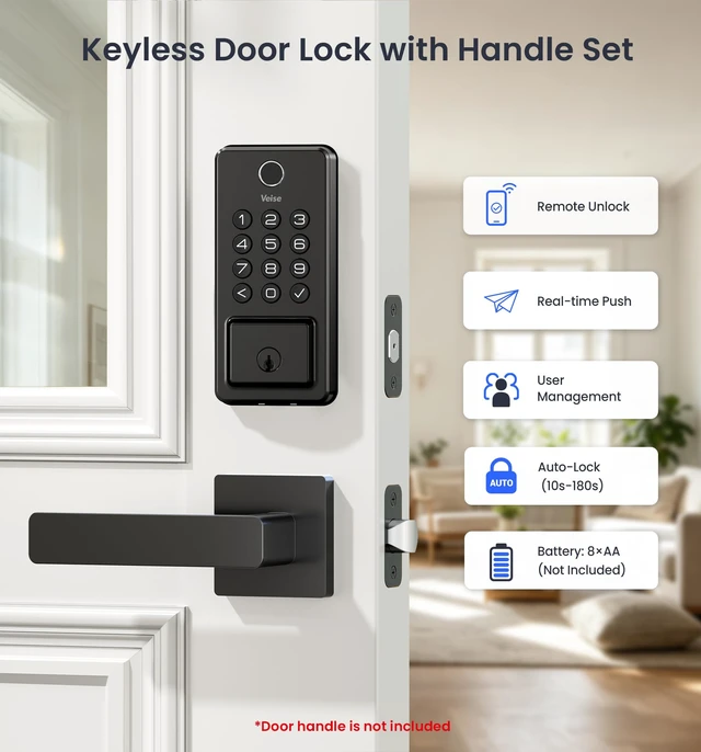 Alt view image 3 of 4 - Smart Lock for Front Door, Matte Black