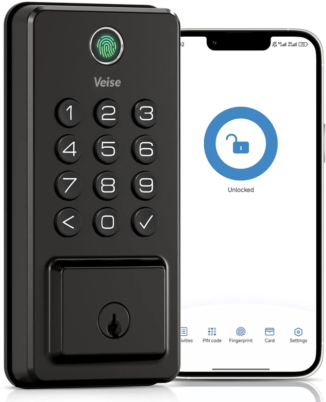 Main image of Smart WiFi Lock for Front Door, Matte Black