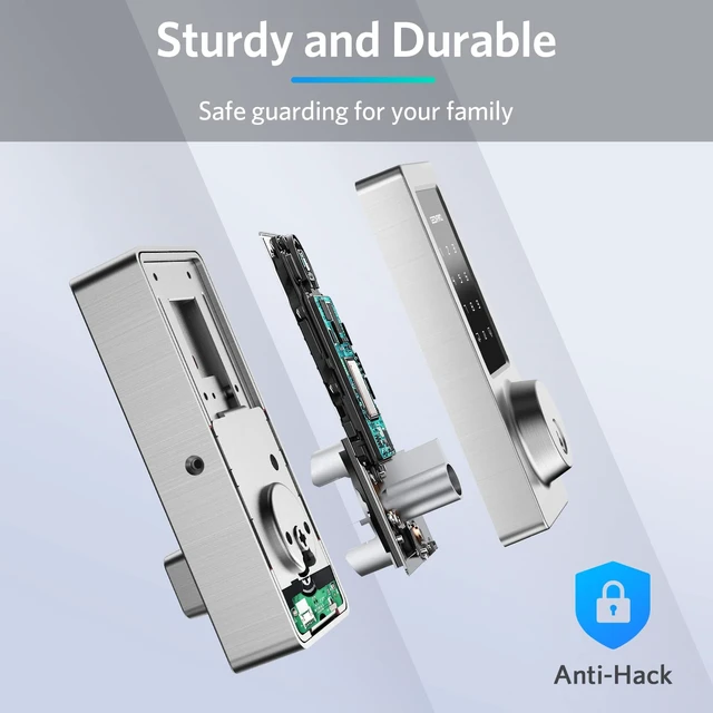 Alt view image 2 of 7 - Smart Door Lock, Entry Door Lock with Auto-Lock | Fingerprint, Touchscreen Keypad Deadbolt For Front Door, Electronic Deadbolt For Home