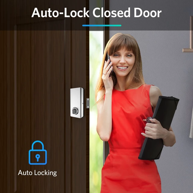 Alt view image 5 of 7 - Smart Door Lock, Entry Door Lock with Auto-Lock | Fingerprint, Touchscreen Keypad Deadbolt For Front Door, Electronic Deadbolt For Home