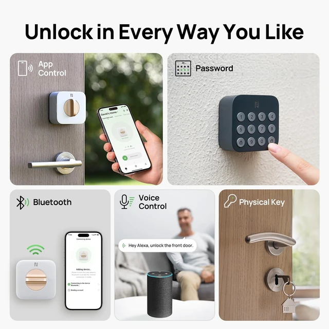 Alt view image 2 of 7 - Holo Wi-Fi Smart Lock with Keypad, Keyless Entry Deadbolt Door Lock with App Remote Control, AutoLock & Anomaly Detection, Non-Destructive Installation, Supports Alexa, Apple Home