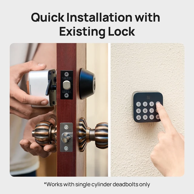 Alt view image 6 of 7 - Holo Wi-Fi Smart Lock with Keypad, Keyless Entry Deadbolt Door Lock with App Remote Control, AutoLock & Anomaly Detection, Non-Destructive Installation, Supports Alexa, Apple Home