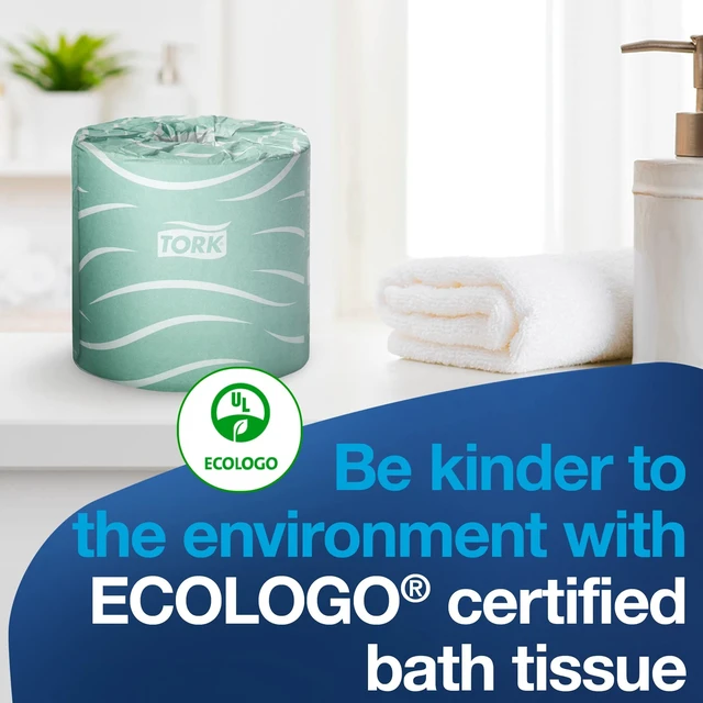 Alt view image 6 of 7 - Septic Safe Toilet Paper, 96 Rolls x 500 Sheets , TM1616S | Compatible with T24 Dispensers, 2-Ply, White, 100% Recycled, Eco-Friendly